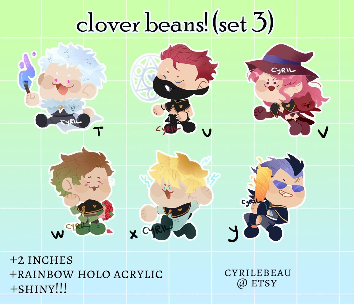 Black Clover 2" Holographic Charms