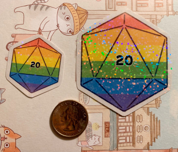 LGBT Holographic d20 Stickers