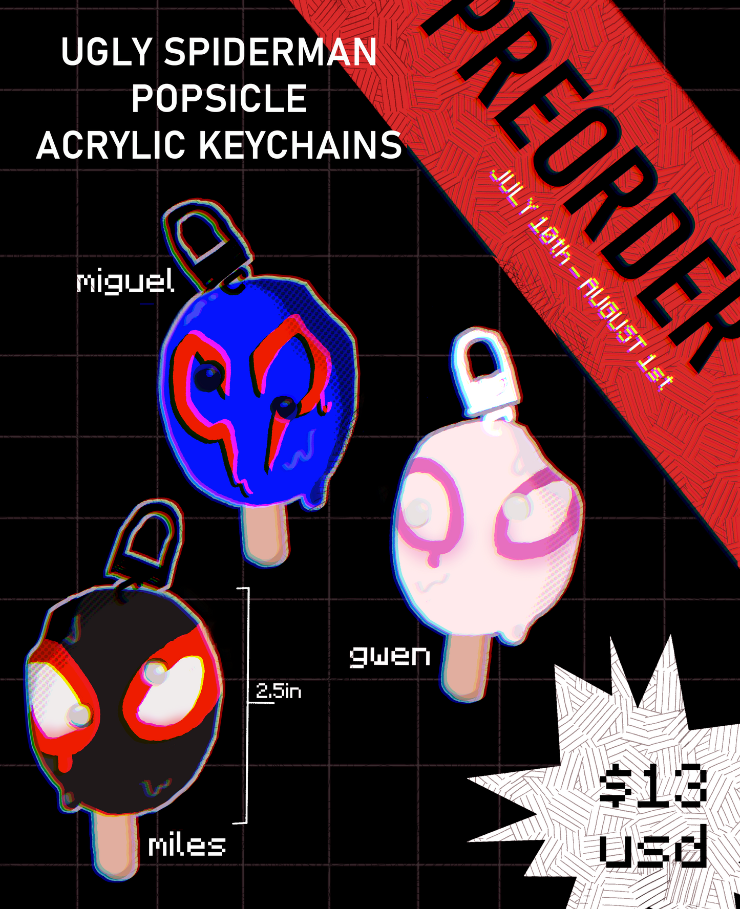 Into the Spiderverse Ugly Popsicle 2.5" Charms