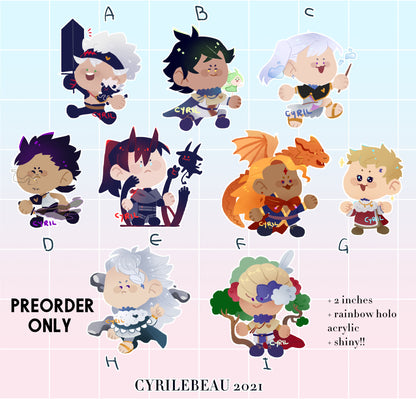 Black Clover 2" Holographic Charms