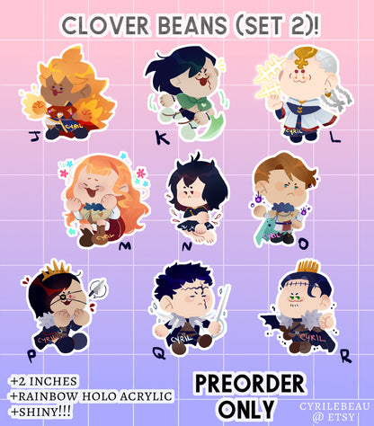 Black Clover 2" Holographic Charms