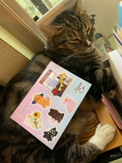 Florist Cats 4"x6" Stickersheet
