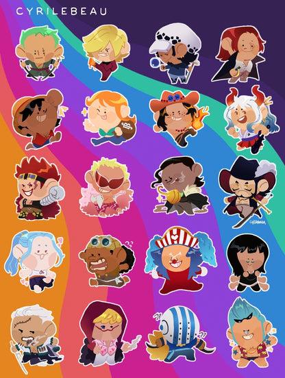ONE PIECE 2" Colored Acrylic Charms