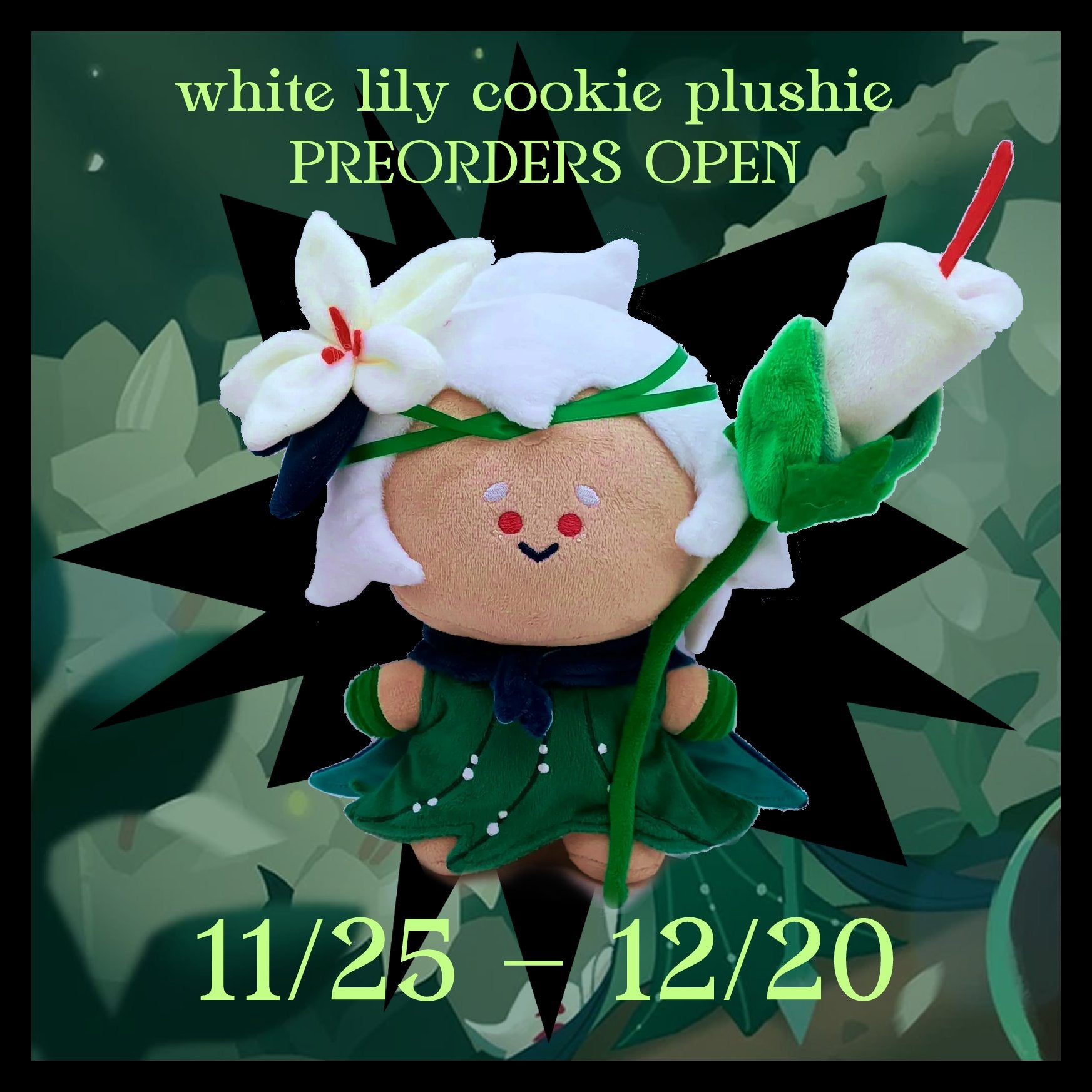 white lily cookie run Cookie Run White Lily Cookie 20cm Plush Doll – FATHONEYBEE