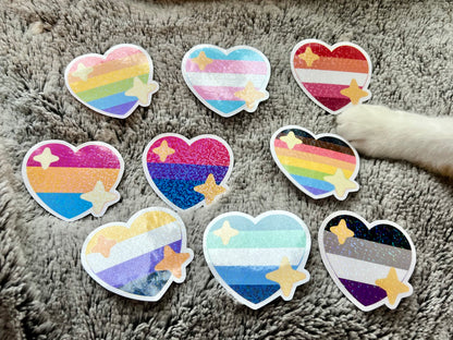 LGBT Holographic Heart Stickers