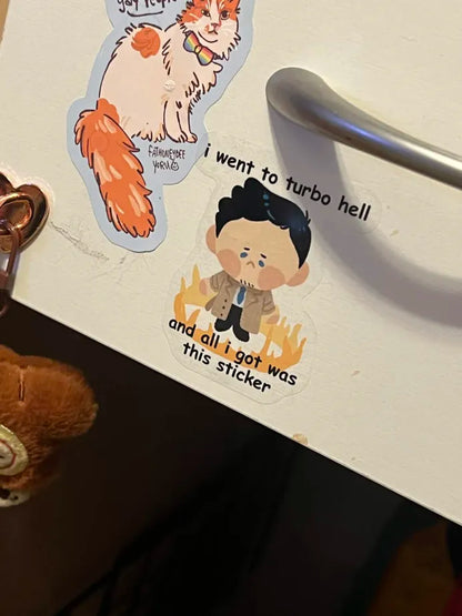 Supernatural Castiel Turbo Hell 3" Die Cut Sticker
