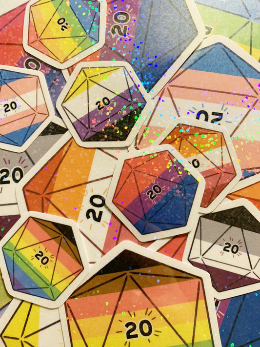 LGBT Holographic d20 Stickers