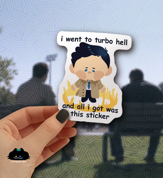 Supernatural Castiel Turbo Hell 3" Die Cut Sticker