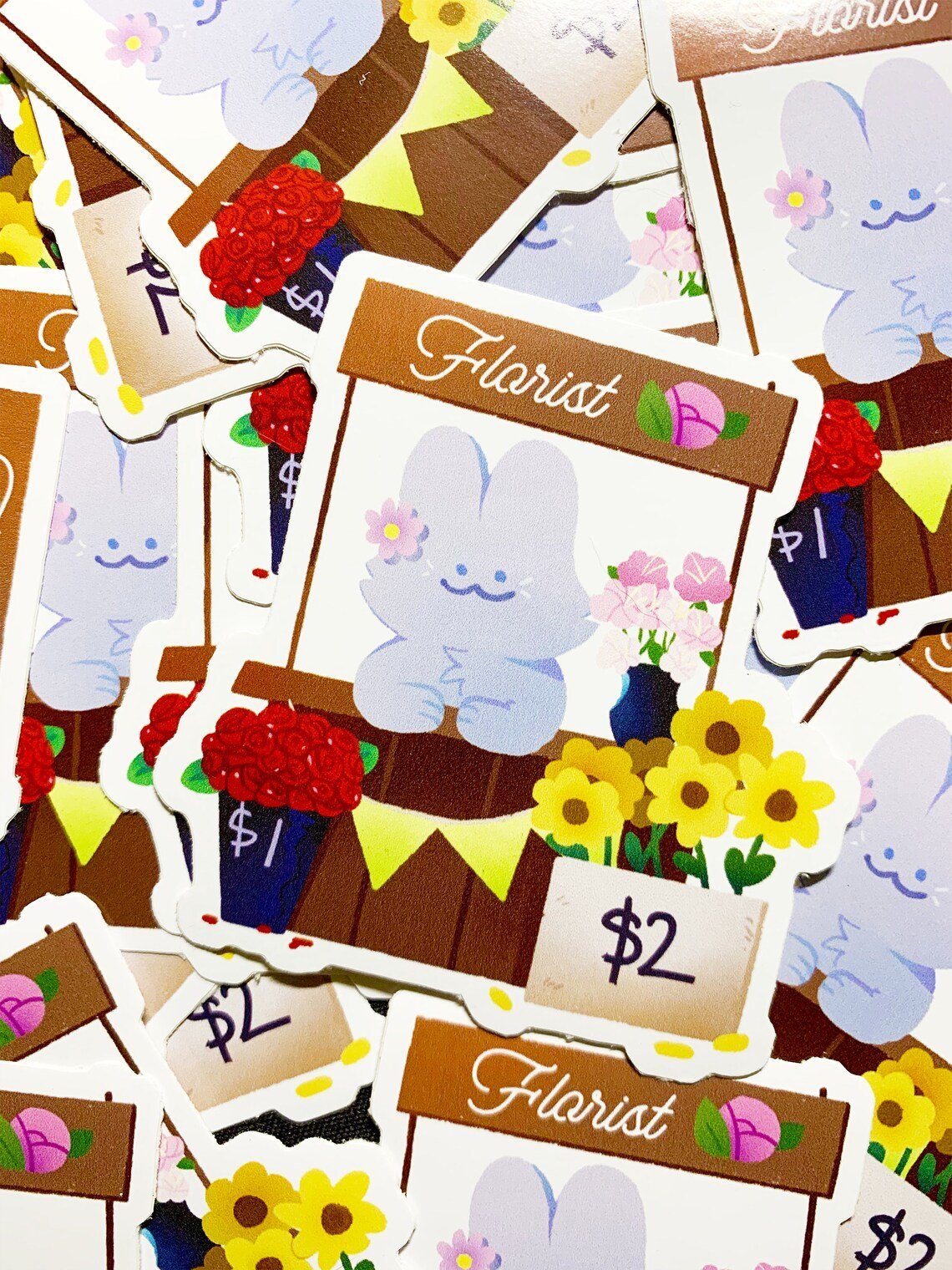 Florist Cat 3" Stickers