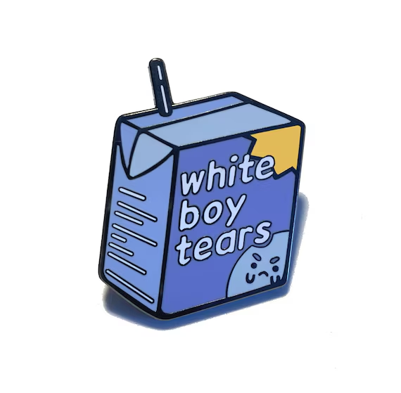 White Boy Tears 35mm Hard Enamel Pin